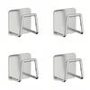 4pcs Stainless Steel Wall-Mounted Kitchen Hooks Set with Easy Install, Contemporary Style, Perfect for Hanging Lids, Cutting Boards
