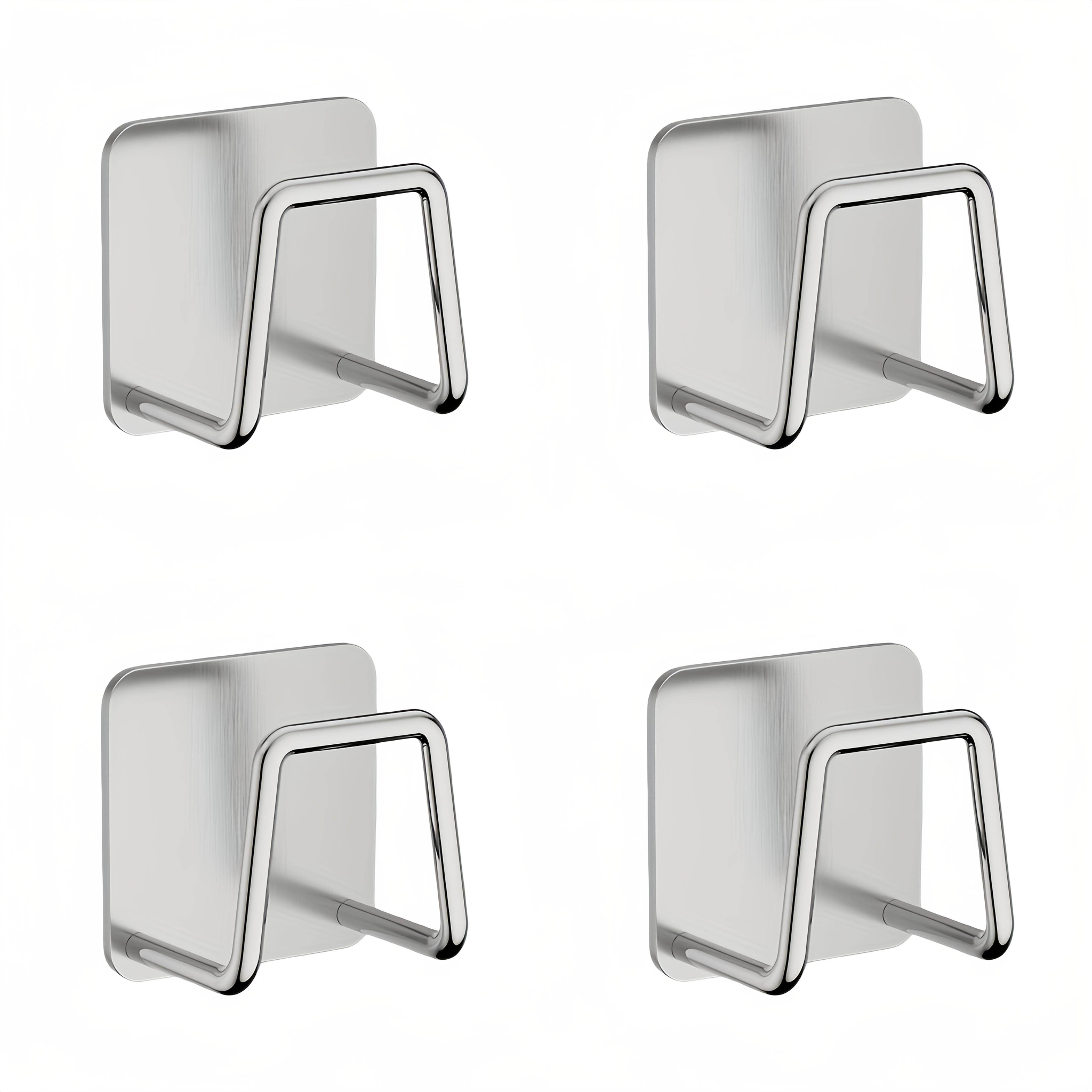 

Набор из 4 шт. настенных кухонных крючков из нержавеющей стали с простой установкой, в современном стиле, идеально подходит для подвешивания крышек, разделочных досок