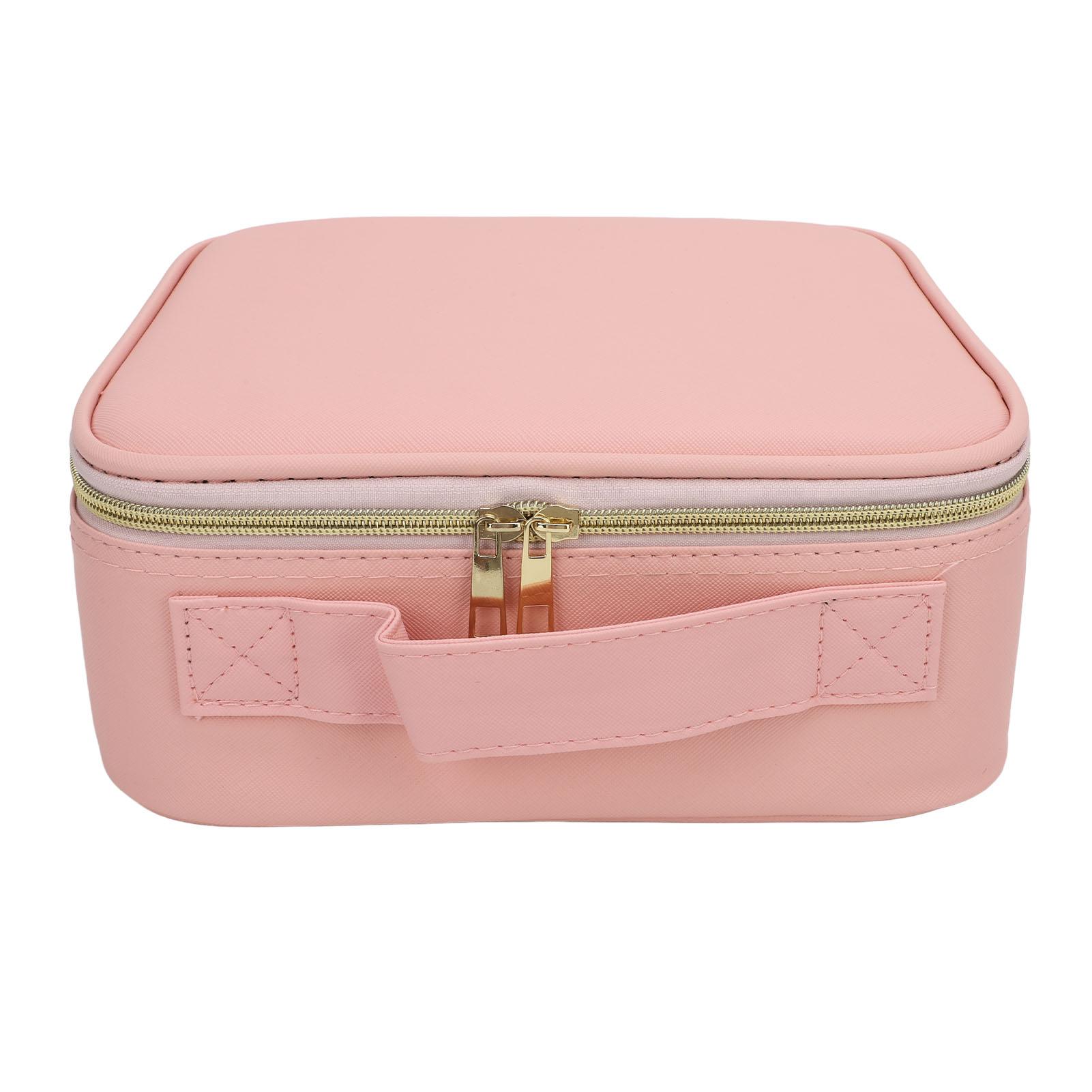 Портативная светодиодная косметичка Многоцелевая Стильная Большая Вместимость 3 Цвета Света Регулируемая Дорожная Косметичка со Светодиодным Зеркалом