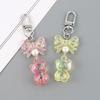 Acrylic Charming Bear Keychain Pendant Eye Catching Bowknot Key Holder for Keys