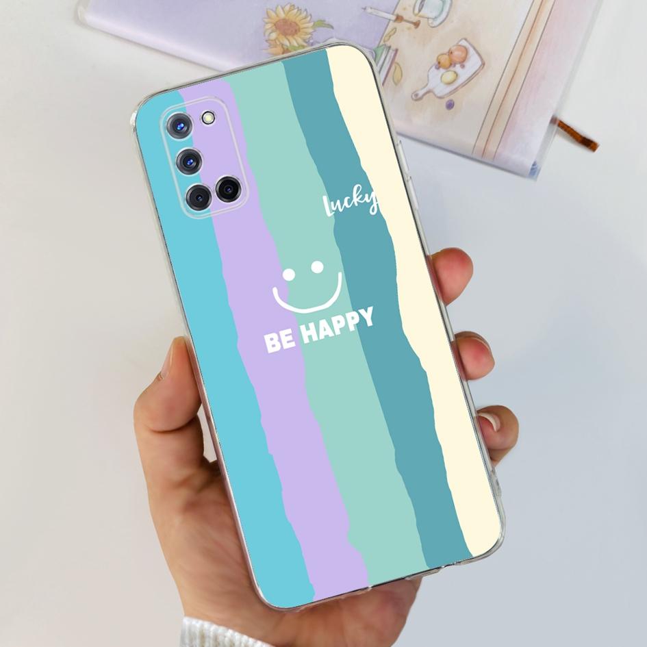 For OPPO A52 Case OPPOA52 CPH2069 A 52 Flower Phone Case Fashion Transparent Silicone Soft TPU Back Cover For OPPO A72 A92 Coque