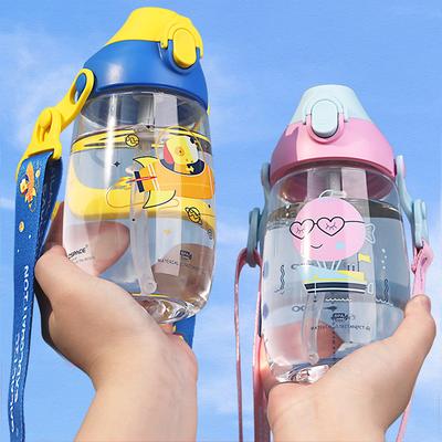 UZSPACE Water Bottle With Straw Kids Outdoor Portable Leakproof Sport Bottle for Baby Feeding Cups Eco-friendly Tritan BPA