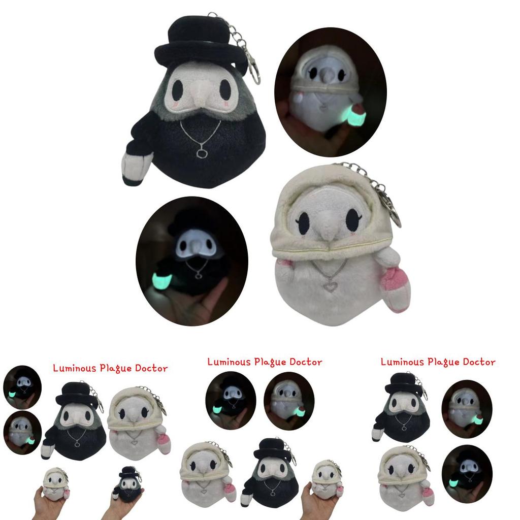 New Arrival Plague Doctor Plush Keychain Crow Bird Halloween Backpack Ornament