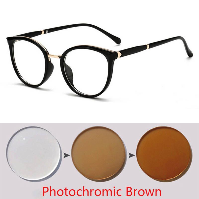 Spring Leg Anti-blue Light Oval Prescription Eyeglasses Women TR90 Cat Eye Short-sight Eyewear Diopter 0 -0.5 -0.75 -1.0 To -6.0