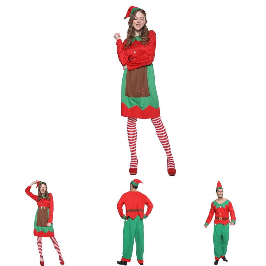 Christmas Elf Cosplay Costume Couple Outfits High Quality Polyester S/m/l