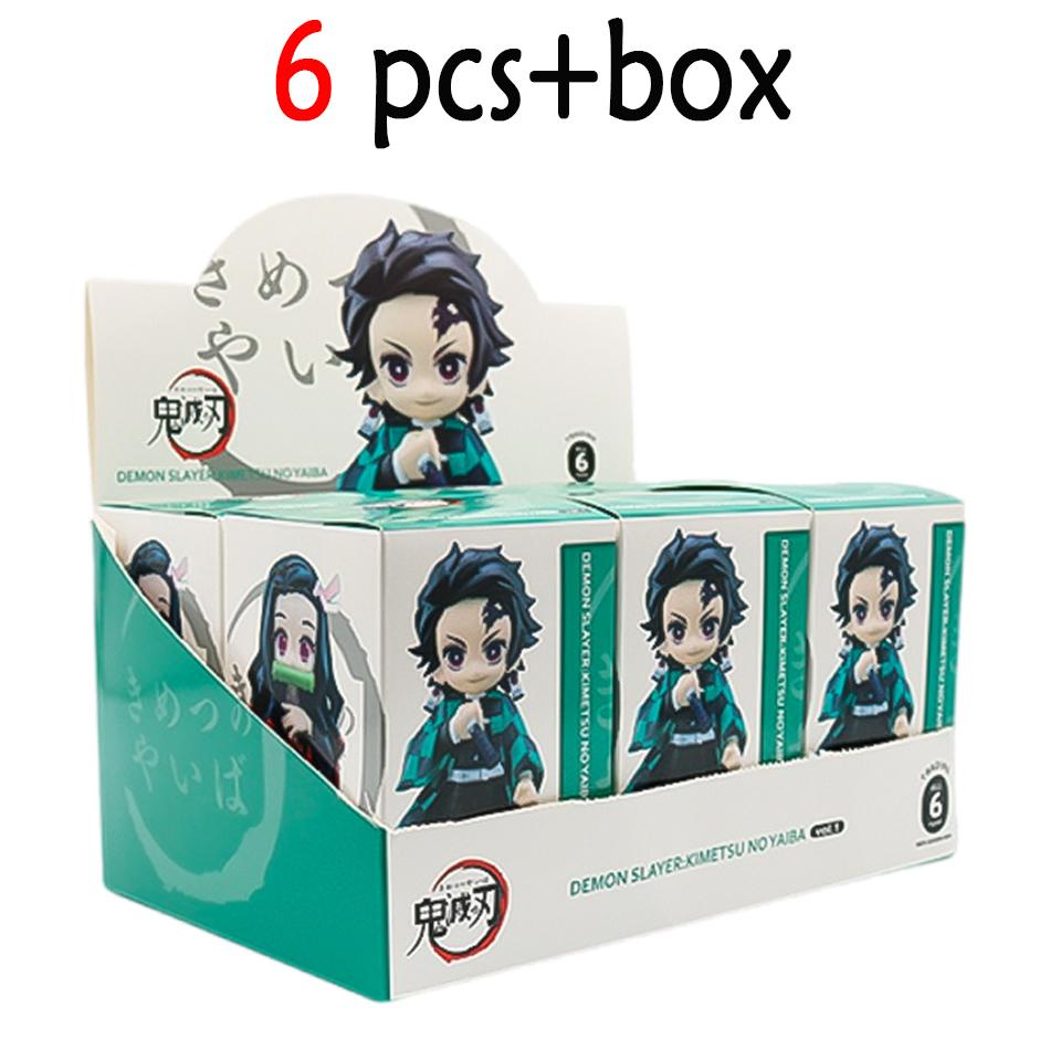 Anime Demon Slayer Tanjiro Kamado Nezuko Anime Cartoon Figure Blind Box Creative Personalized Statue Model Ornament Surprise Gif