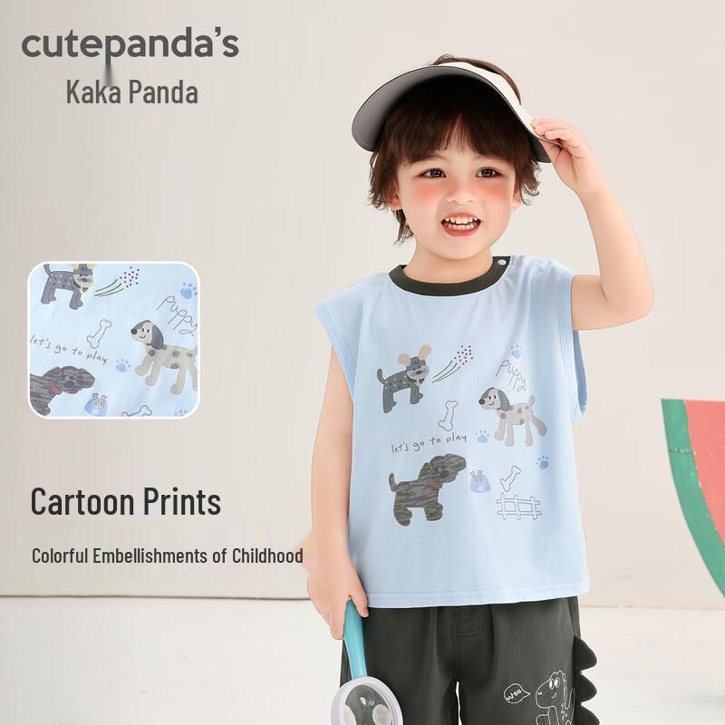 Kaka Panda Unisex Summer Thin Cotton Baby Vest