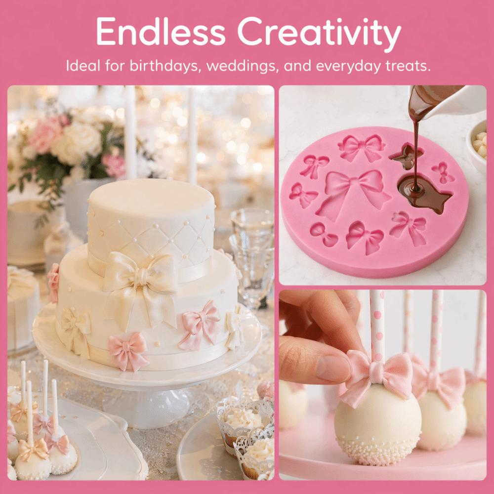 Food Grade Silicone Bowknot Silicone Mold 3D Shape DIY Baking Tool  Wedding Cake Decoration