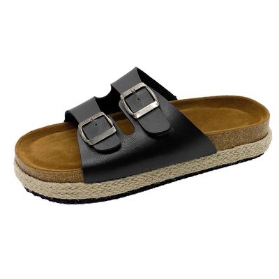 Fashion New Fashion Cork Woven Thick-soled Slippers  Non-slip Fashion Thick-soled Wedge Slippers Waterproof Platform Women's Shoes