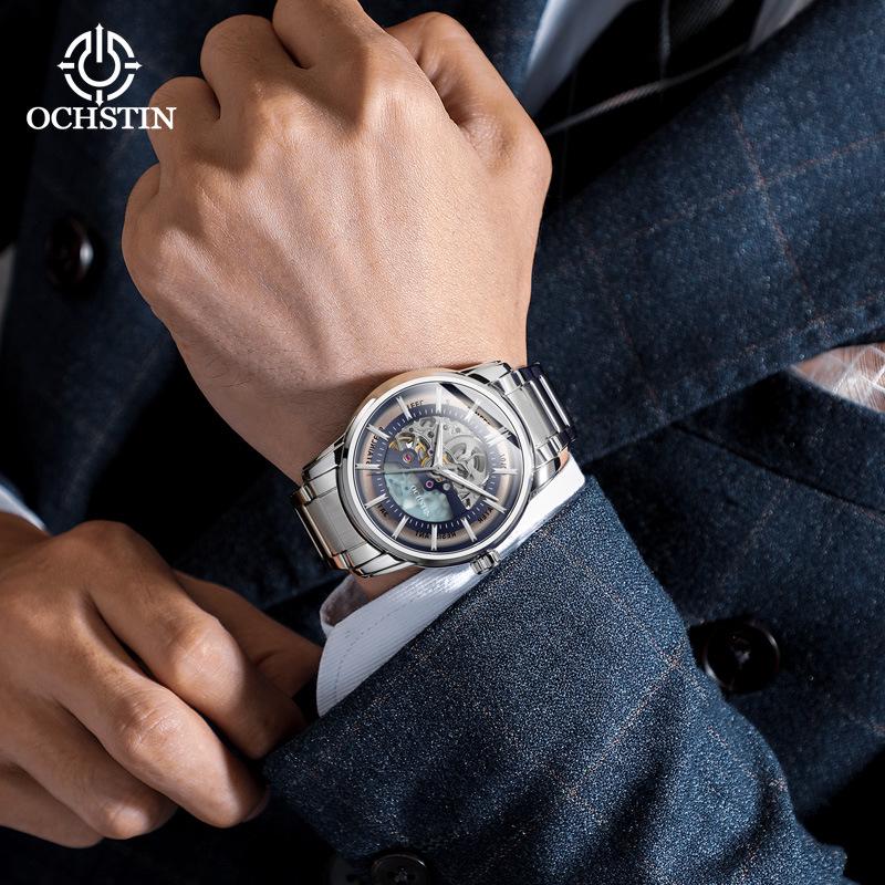 2023 Populární Pánské Tourbillonové Vodotěsné Automatické Mechanické Hodinky Black Warrior