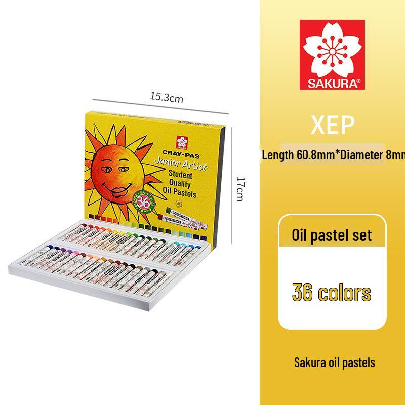 Washable Japan Sakura Oil Pastels: No-Mess Crayons for Kids & Students