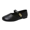 French New Round Head Ballet Single Shoes Women's 2025 Soft Sole Spring and Autumn Flat Bottom Mary Jane Shoes Versatile Evening Doudou Shoes