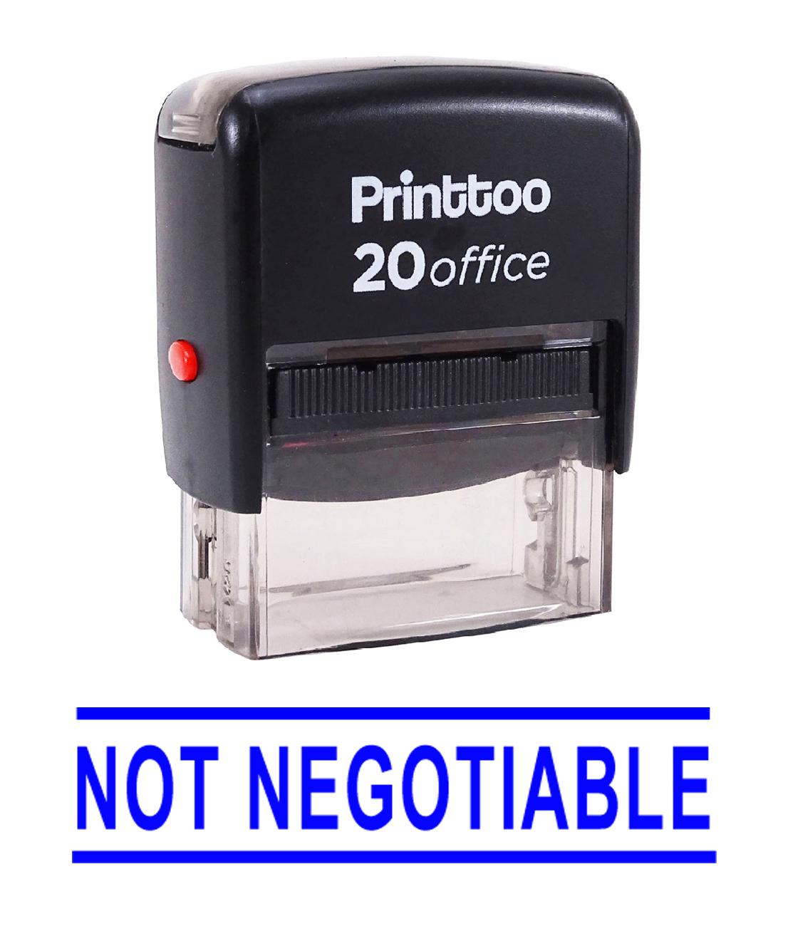 

Printtoo Rubber Stamp Office Stationary NOT NEGOTIABLE Self Inking Custom 14 mm x 38 mm (Approx) синій
