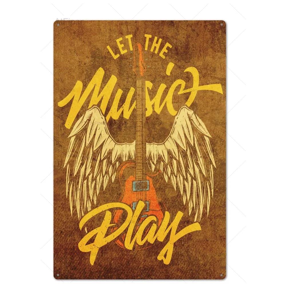 Vintage Rock  Roll Tin Sign Metal Poster  Retro Wall Decor for Bar Pub Club Man Cave  Perfect Metal Plaque for Music Lovers