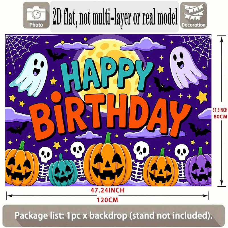 Party Backdrop Halloween Flat Banners Pumpkin Skull Winter Hanging Wedding Parties Event Photo Background Front Door Decor