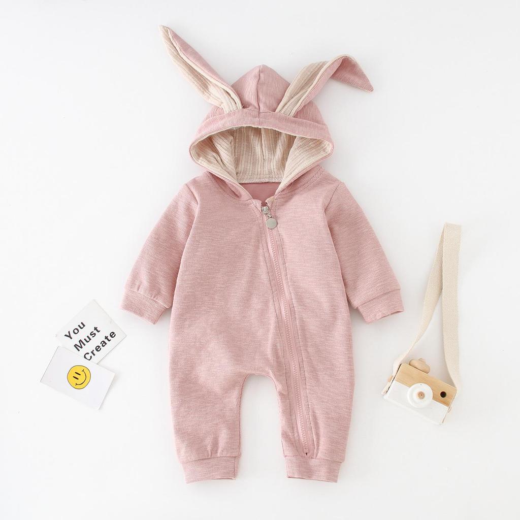 Innovative Baby & Toddler Hooded Rabbit Onesie with Ears - Zipper Romper