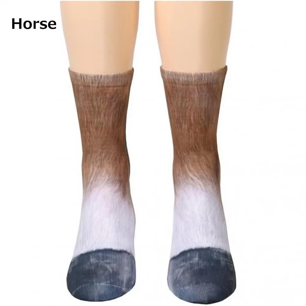 Unisex Adult Cat Dog Dinosaur Tiger Paw Socks Thicken Thermal Calf Socks Fashion Novelty Stocking