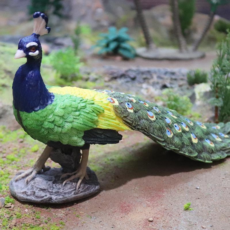Early Education Animal Models: Blue and Green Peacock - Cognitive Gifts and Decorative Ornaments