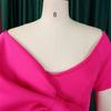 Womens Off Shoulder Big Bow Purple Bodycon Midi Dress Elegant Party Cocktail Dress