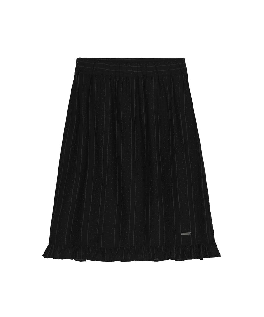 Nigaennikol Pin Stripe Flare Skirt_Black