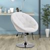 Armchair Living Room Lounge Chair Recliner with Steel Base Reading Chair Made of Faux Leather, Upholstered Chair for Bedroom White