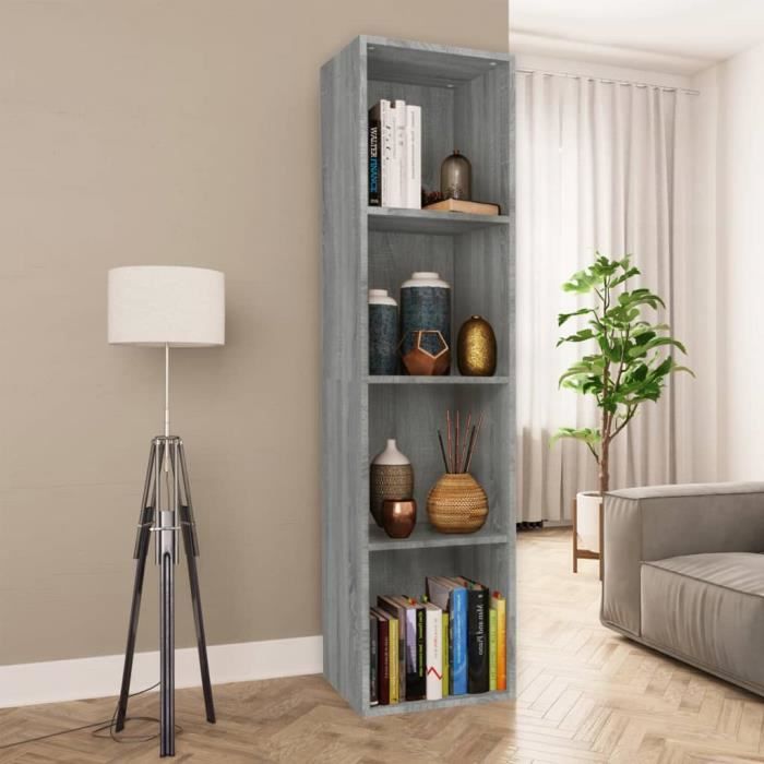 VidaXL Bookcase-TV Stand Sonoma Grey 36x30x143 Cm 815247