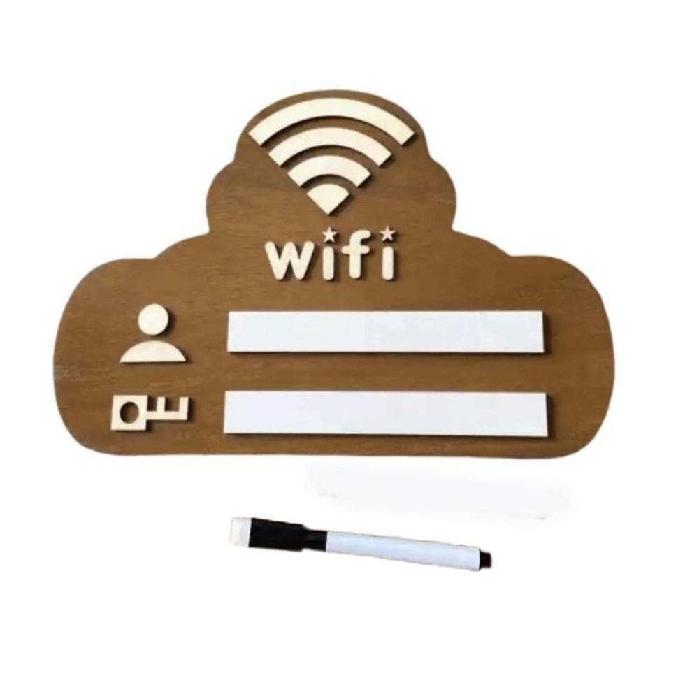 Holz-WLAN-Passwort-Schild Wiederbeschreibbar Wandmontiert Drahtloses Netzwerk-Indikator-Schild Handschriftlich Vielseitig einsetzbar