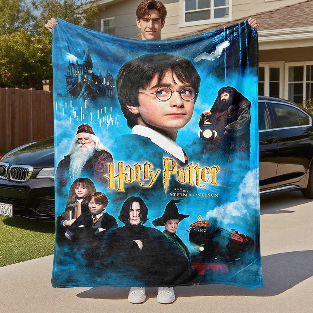 1 pezzo Harry Potter, Hogwarts, Magia Coperta Plaid in Flanella da Esterno per Tutte le Stagioni Morbida Calore, Arredamento per la Casa 1031232
