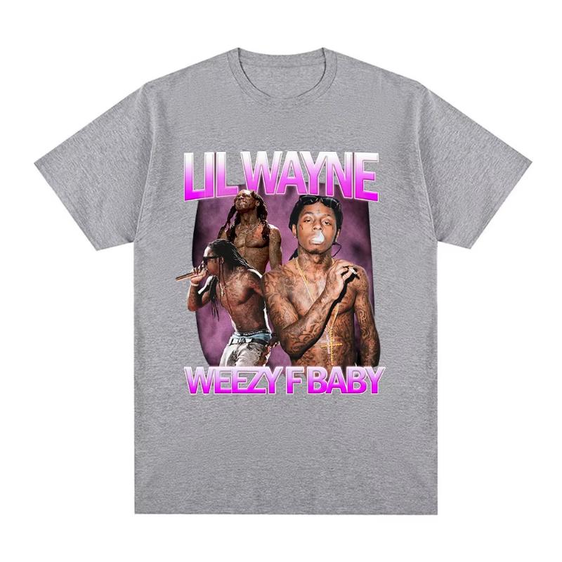 Rapper Lil Wayne Tričko Weezy F Baby Grafická Trička Unisex Dámské Vintage Punk Krátký Rukáv Oversized Tričko Hip Hop Streetwear