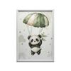 Poster Panda am Fallschirm - Endloser Himmel Poster Panda am Fallschirm - Endloser Himmel, 70X100 Cm, Holzrahmen Dunkelbraun, Mattes Papier 23