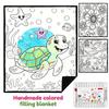 DIY Coloring Blanket with 24 Color Marker 150x130 Cm Personalized Flannel Blanket Warm Color Your Own Blanket for Art and Craft