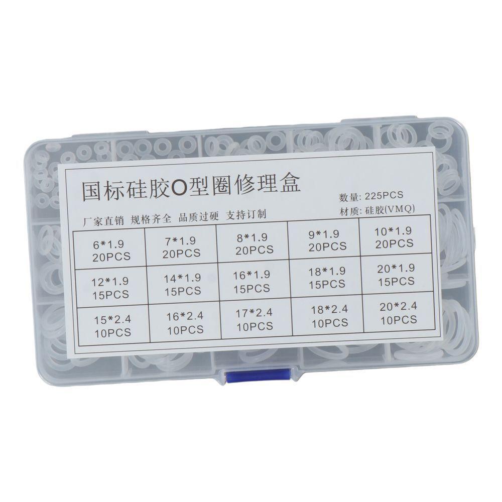 225pcs Metric O-Ring Assortment Kit Silicone Sealing Gasket  Hydraulics and Pneumatics Sealing