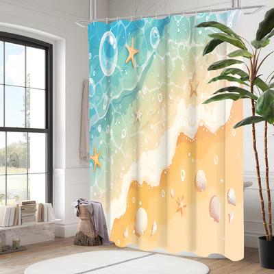 Strandschelpen Zeesterpatroon Badgordijn Badkamer Douchegordijn Waterdicht Met 12 Haken Woondeco Gratis Verzending