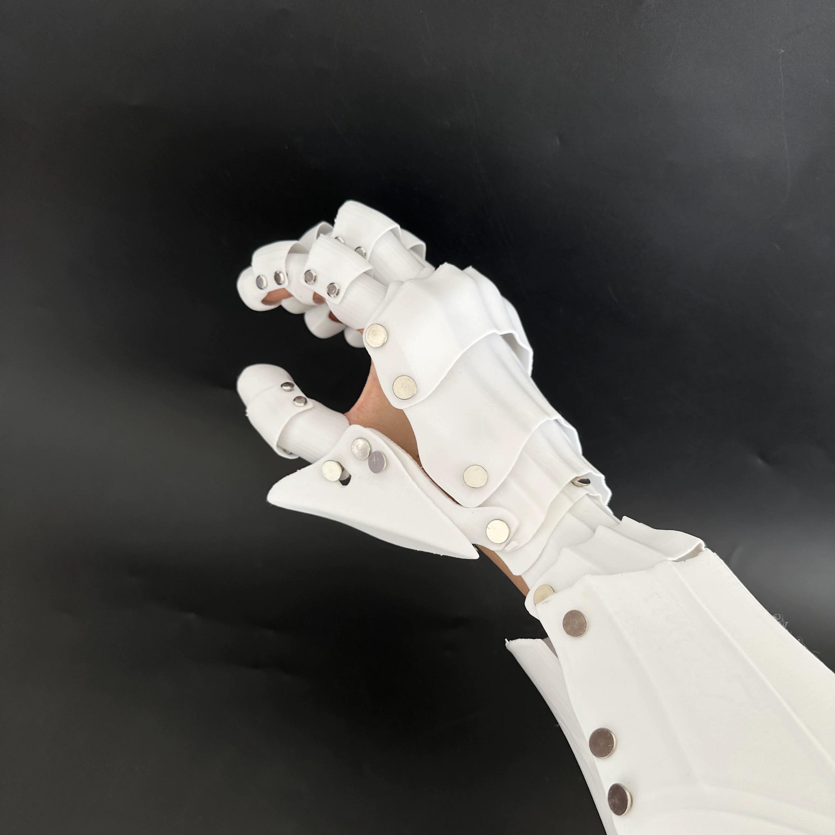

Medieval Knight Gothic Hand Armor 3D Printing Plastic Techwear Punk Long Gloves Man Woman Cosplay Mechanical Arm Right Hand белый