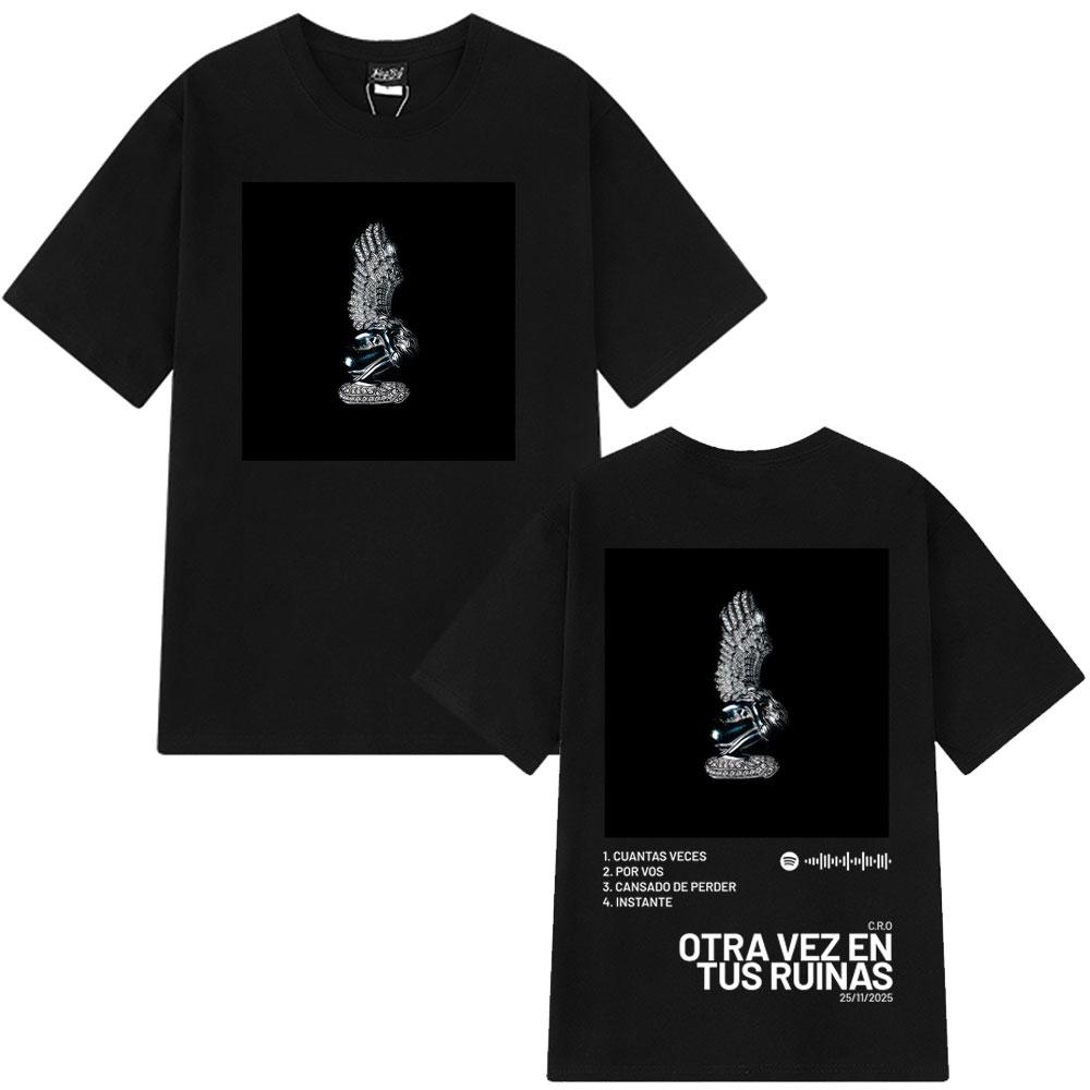 Rapper C.R.O. Otra Vez En Tus Ruinas New Album 2025 Print Men Women Hip Hop Fashion Harajuku Cotton T-shirt Oversized T-shirts