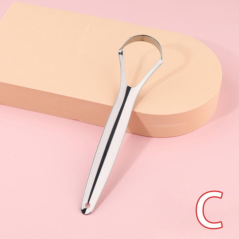 

Tongue Scraper Cleaner Adult Eliminate Bad Breath Stainless Steel Metal Tongue Scraper Brush Dental Scraper Tool