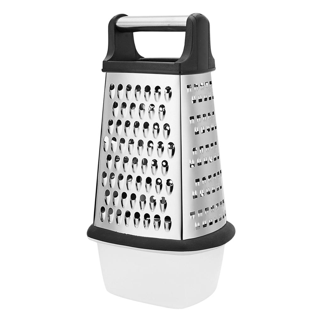 4 Sides Box Grater Cheese Grater with Container, Stainless Steel Multipurpose Handheld Slicer for Vegetable Cutter Kitchen Parts