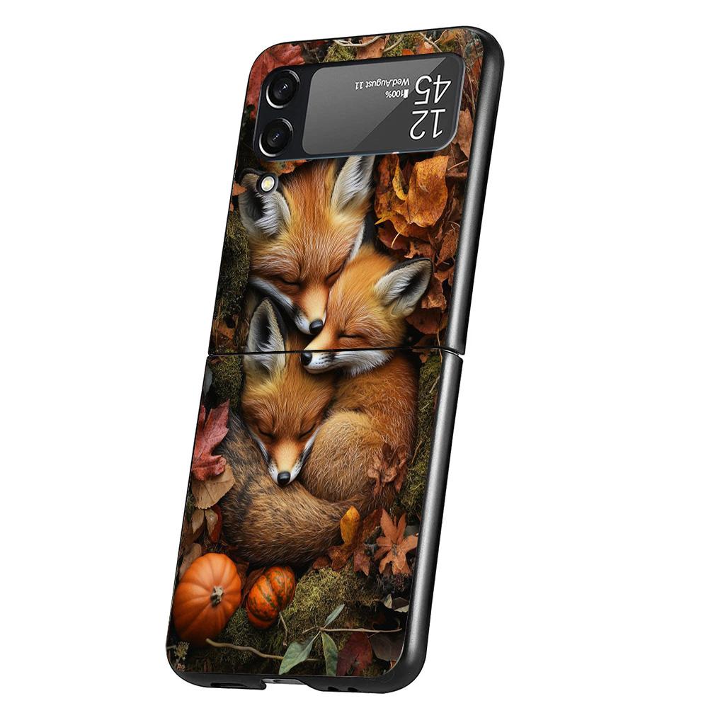 Animal Fox Phone Case For Samsung Galaxy Z Flip 7 6 5 4 3 5G Cover ZFlip7 ZFlip6 ZFlip4 ZFlip5 ZFlip3 Coque Fundas Galaxy Z Flip