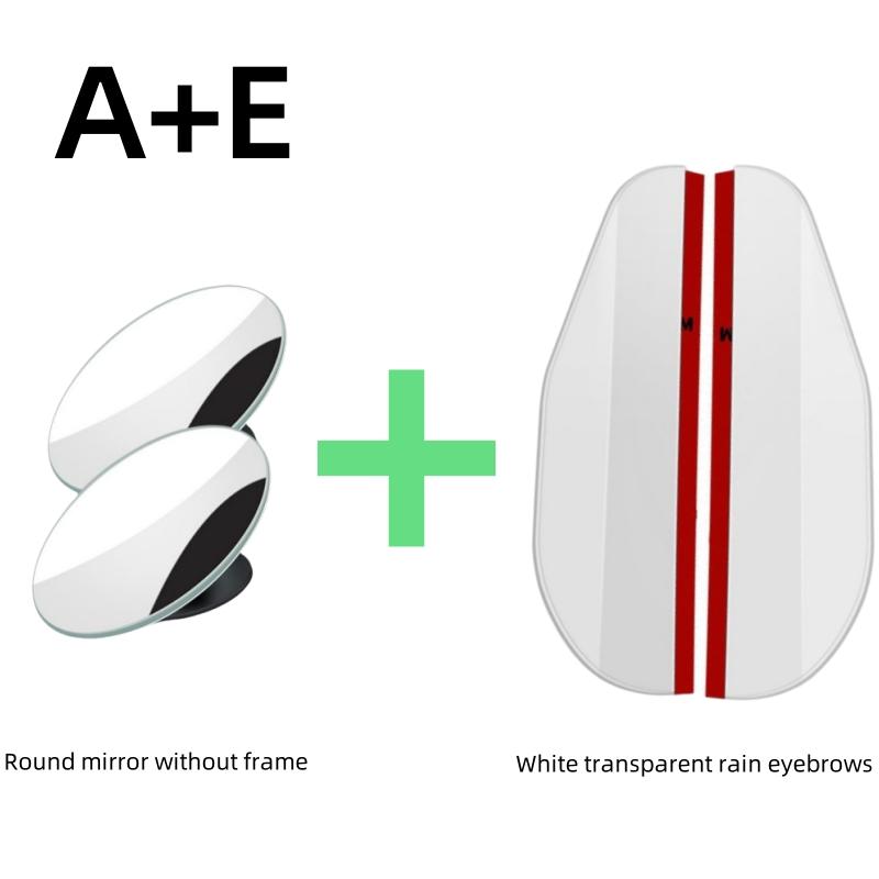 Small Round Reversing Mirror Auxiliary Mirror Wide Angle Adjustable Field of View Transparent Rainboard Rainproof Film