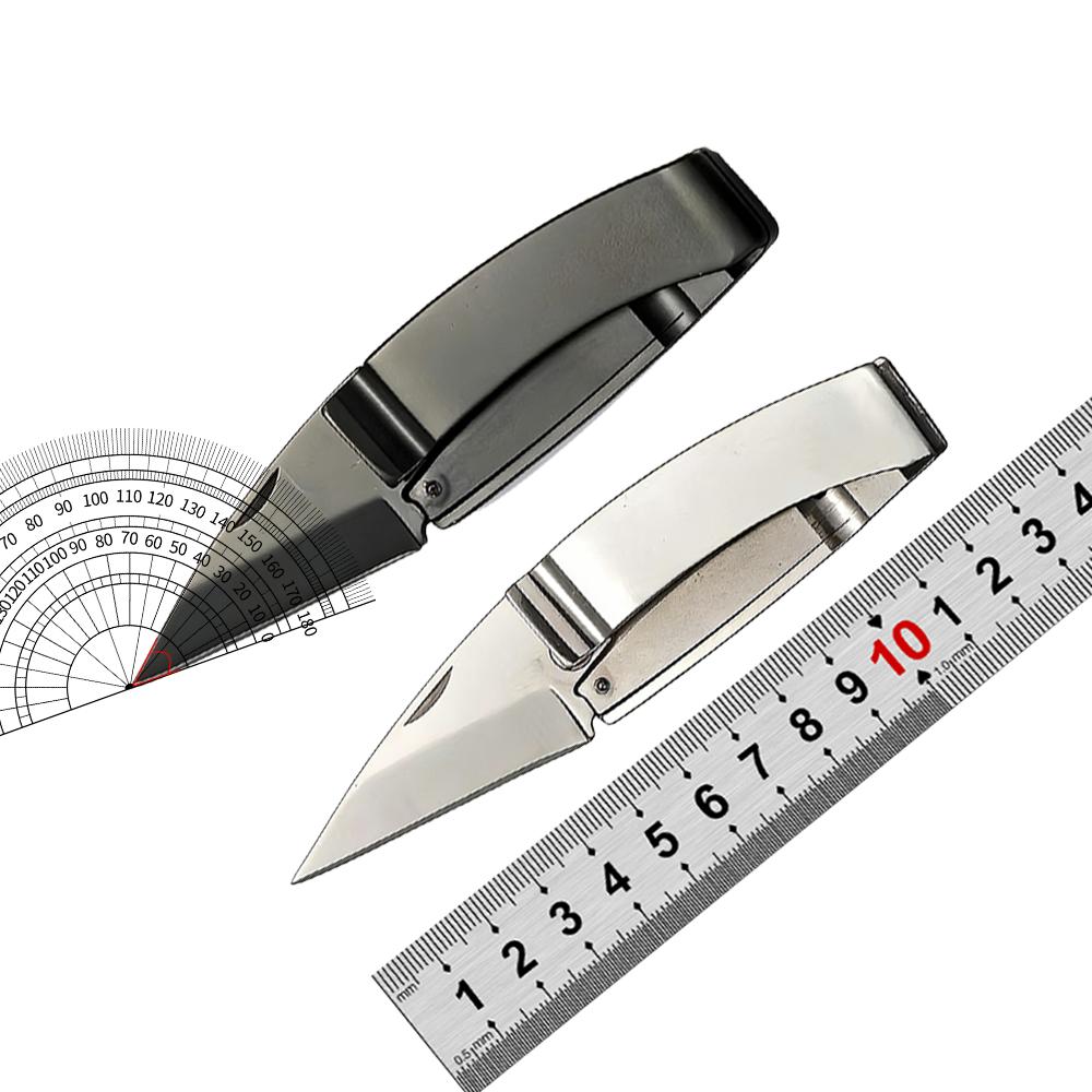 Stainless Steel Sharp Blade Folding Knife Outdoor Camping Pocket EDC Knife Multifunctional Hand Tools With Wallet Note Clip