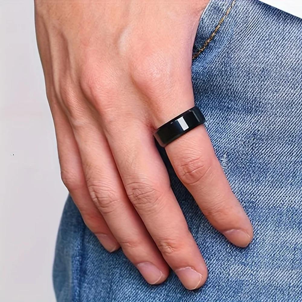 Stainless Steel Classic Black Men Rings Jewelry
