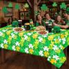 Creative 137x274cm St. Patrick's Day Tablecloth Shamrock Rectangle Shape Table Mat Green Plastics Table Cover Irish Holiday