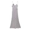 Kaslead New Arrival Women's Clothing Fashion Style Polka Dot Laminated Decoration Silk Satin Texture Dress 3207011