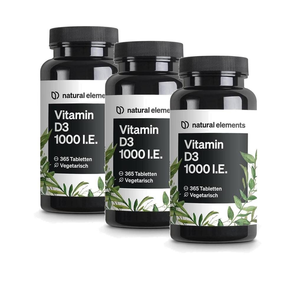 Natural Elements Vitamin D3 1000 IU Tablets 3 pcs 365 Tablets