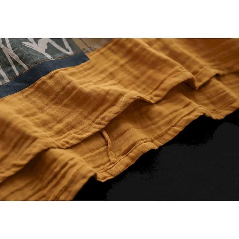 Linen T Shirt Women Art Vintage Print Loose Fashion Casual Short Sleeve Oversized Blouse Summer Trend Thin