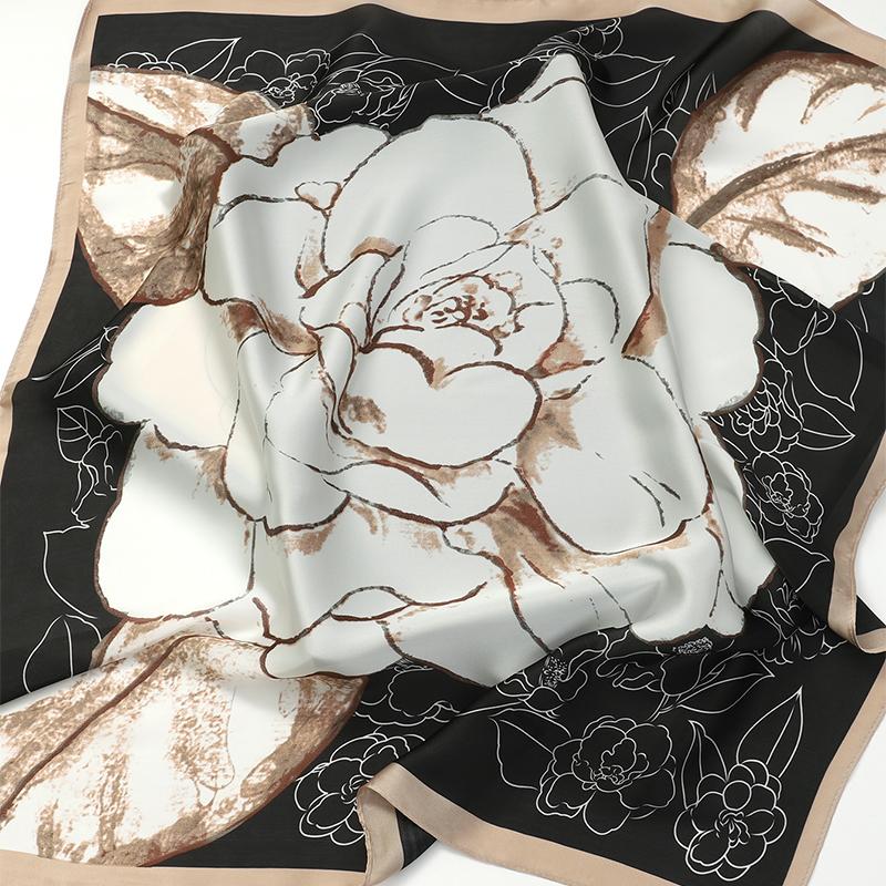 70*70cm Silk Feeling Brand Design Scarf Women Print Shawl Wrap Headkerchief Hijab Female Hair Hand Wrist Bandana Neck Tie