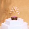 Rose Quartz Gemstone Tree Wood Base 15 Gemstones