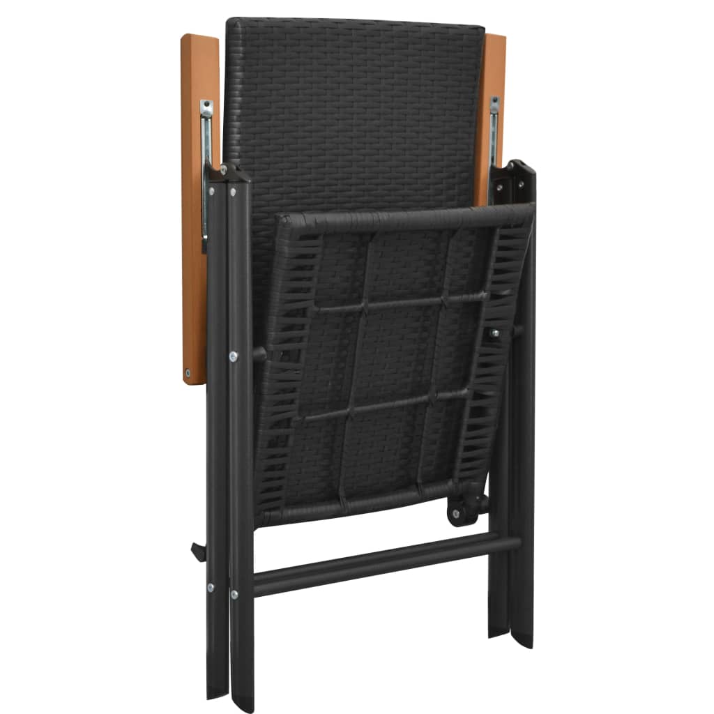 5 Piece Outdoor Dining Set in Black and Brown