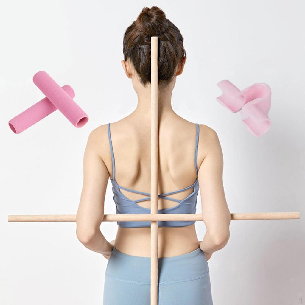 2 Stück Rückenstrecker Holz Tragbar Übung Haltungskorrektur für Tanz Krafttraining