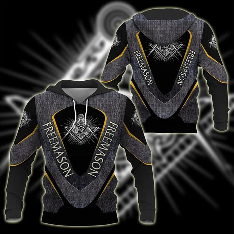 Zednářské 3D tištěné mikiny pro muže, oblečení, módní punkové zednářství, grafické mikiny, ležérní streetwear, dámské svetry Y2k